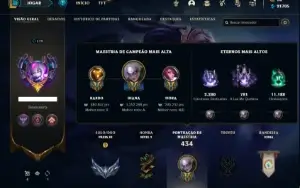 Conta prata 3 com 150 Champs e 258 Skins (1.2kk de Diana)