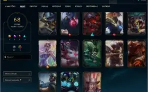 Conta league of legends S6 plat 4, 68 skins