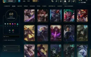 Ouro 2 com TODOS os Champs e 60 Skins ( MID / JG  / TOP )