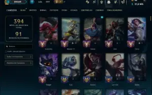 Ouro 2 com TODOS os Champs e 60 Skins ( MID / JG  / TOP )