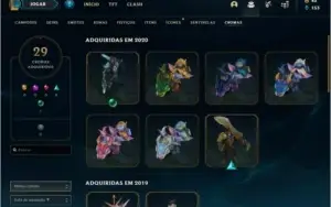 Conta ouro 4 com 87 skins e TODOS os champs