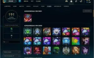 Conta ouro 4 com 87 skins e TODOS os champs