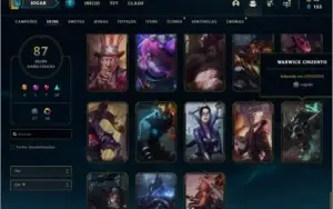 Conta ouro 4 com 87 skins e TODOS os champs