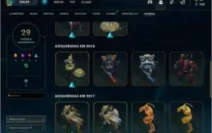 Conta ouro 4 com 87 skins e TODOS os champs