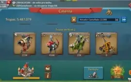 Lords mobile ct25 215m de poder 5m500 de tropa pré t4