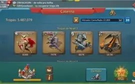 Lords mobile ct25 215m de poder 5m500 de tropa pré t4