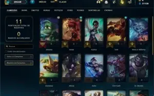 Conta Platina 4 com 21 Champs  e 3 Skins + 7 Fragmentos