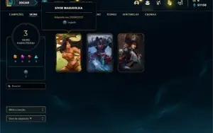 Conta Platina 4 com 21 Champs  e 3 Skins + 7 Fragmentos
