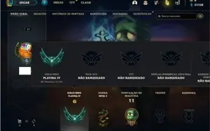 Conta Platina 4 com 21 Champs  e 3 Skins + 7 Fragmentos