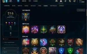Conta LOL Smurf Unranked Diamond Season 9 147 Skins