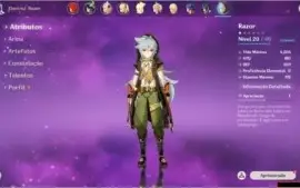 Conta Genshin Impact (Diluc, Venti, Fischl....). RANK 32