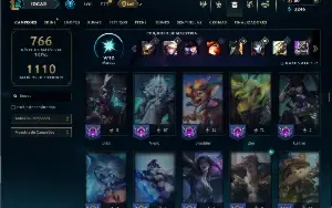 Ouro 4 com TODOS os champs e 162 Skins ( JG / ADC / TOP )