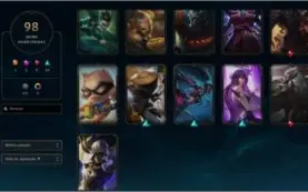 Conta LoL lvl 400+, 98 skins,  com o beta card do valorant