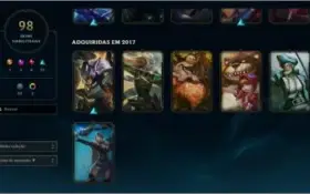 Conta LoL lvl 400+, 98 skins,  com o beta card do valorant