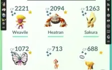 conta de Pokémon goncom 36 lendário, 17 shiny e 11 100%