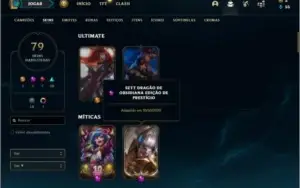 Conta platina 4 com 95 champs e 79 skin +1 Prestigio do Sett