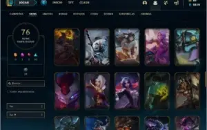 Conta bronze 1 com 127 champs e 76 skins