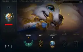 Conta LoL Platina 4 c/ skin prestígio 