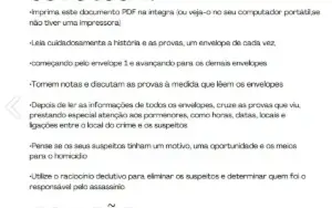 Jogo - Investigação Criminal Famosinho 10 PDF's + Bônus