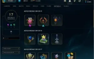 Conta LoL Diamante 4 criada na Season 1 com 147 skins