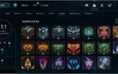 Conta LoL Diamante 4 criada na Season 1 com 147 skins