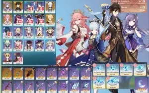Ayaka, Zhongli, Yae Miko , Keqing + 2 Cortadoras, 1 Túmulo