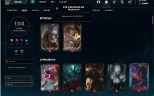 Conta prata 2 com 105 Champs e 104 Skins + 2 Prestigios