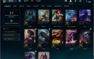 Conta DIAMANTE 2 com 73% de win rate, 22 champs e 2 skins