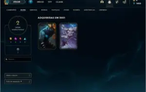 Conta DIAMANTE 2 com 73% de win rate, 22 champs e 2 skins