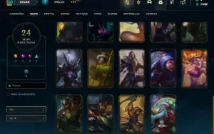 Conta Unranked com 65 Champs e 24 Skins
