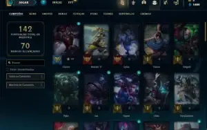 Conta Unranked com 65 Champs e 24 Skins