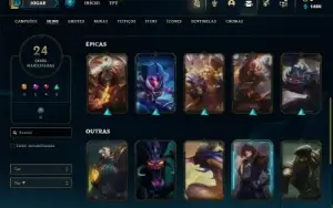 Conta Unranked com 65 Champs e 24 Skins