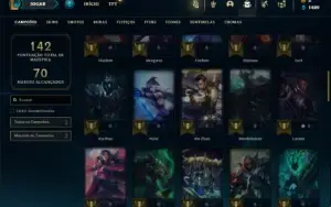 Conta Unranked com 65 Champs e 24 Skins
