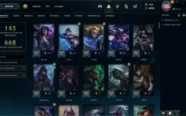 Conta ex Mestre 1343 skins adquiríveis main adc PAX Sivir