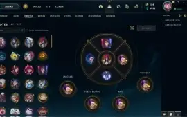 Conta ex Mestre 1343 skins adquiríveis main adc PAX Sivir
