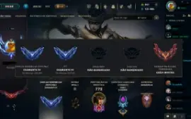 Conta de 2012 Ex Grão Mestre lvl 469 com 220 skin