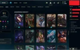Conta LOL Diamante 100 skins