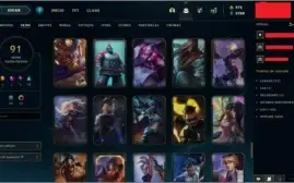 Conta LOL Diamante 100 skins