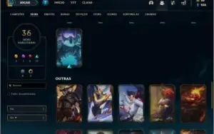 Conta prata 3 com 69 champs e 36 skins
