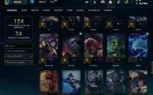 Unranked com 70 Champs e 21 Skins + 1 Fragmento