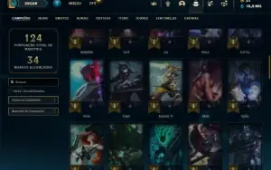 Unranked com 70 Champs e 21 Skins + 1 Fragmento