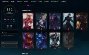 Conta League of Legends com 112 Skins