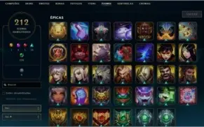 Conta League of Legends com 112 Skins