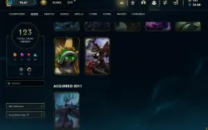 Unranked com TODOS os champs e 123 Skins + 2 Raras