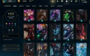 Unranked com TODOS os champs e 123 Skins + 2 Raras
