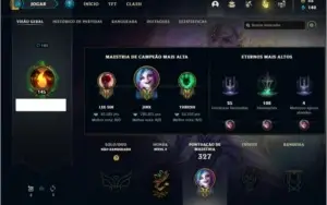 Conta Unranked com 105 Champs e 105 Skins