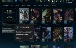 Prata 2 com TODOS os champs e 204 Skins ( TOP / JG / ADC )
