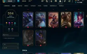 Prata 2 com TODOS os champs e 204 Skins ( TOP / JG / ADC )