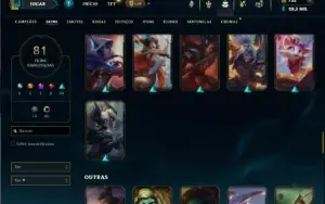 Bronze 3 com TODOS os champs e 81 Skins + 1 Prestigio
