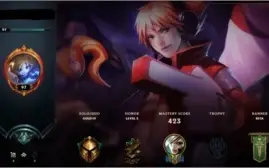 Conta LoL Platina season 8, md10 não feita, 73 skins